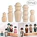 Wooden Peg Doll, Decorative Unfinished Doll Bodies Family Craft People Set 20Pcs