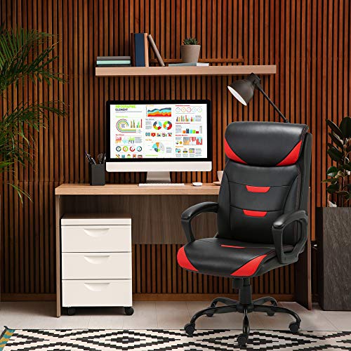 ELABEST Executive Office Chair, Ergonomic Leather Desk Chair, Soft Sponge Cushion, Lumbar Support, Padded Armrest… - Image 2
