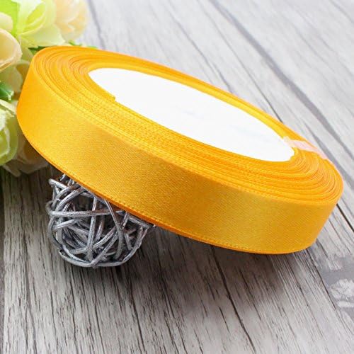 1roll/lot(25yards/roll) Single Face Satin Ribbon for Packing and Bow (1/2" 12mm, Color4 Gold)
