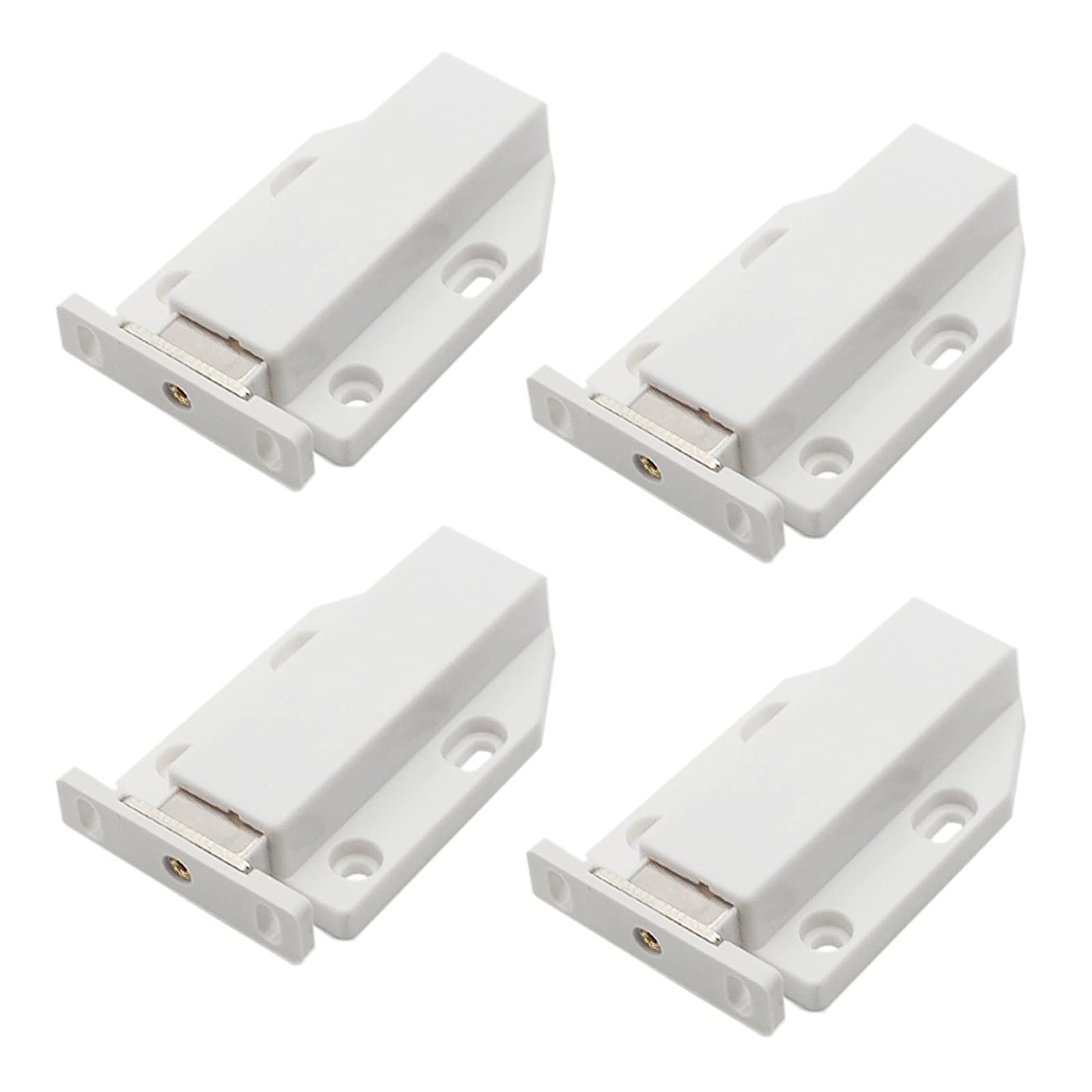 Yetaha 4pcs Magnetic Push to Open Cabinet Catch Magnetic Door Catches Cupboard Push Latch Open and Close Kitchen Door with Screws Pressure Touch Release for Large Doors Drawer Cabinet Cupboard White
