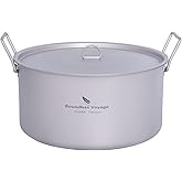 Boundless Voyage 5L Titanium Cooking Pot with Lid & Folding Handle Large Soup Pot for Outdoor Camping Hiking Picnic Home Kitchen Ultralight Cookware Ti2104C