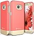 Galaxy S7 Case, Vena [iSlide][Two-Tone] Dock-Friendly Slim Fit Hard Case Cover for Samsung Galaxy S7 (Coral Red/Champagne Gold)