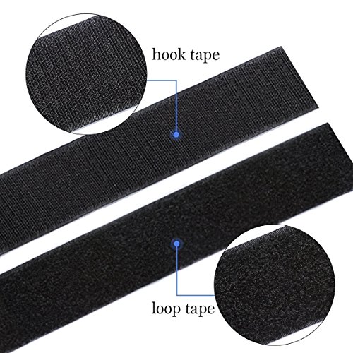 Hook and Loop Tape-Roll Self Adhesive tape Strips Sticky Back Fastener, 1In x 41Feet(1 in - Black)