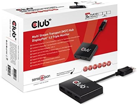 SenseVision Club 3D Multi Stream Transport (MST) Hub DisplayPort 1-3 - Video-Verteiler - 3 Anschlüsse