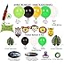 Longlastix 165-Pcs Jungle Safari Party Theme Balloons Kit with Hand Pump Tie Tool Set-Baby Shower Decorations,24 Tropical Rainforest Birthday Decor Palm Leaves, Assorted Decorative Animal Balloons