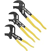 Klein Tools D53003KIT Plier Wrench Set, 3-Piece High-Leverage Pliers, Adjustable, Reversible Jaw, Smooth and Knurled Teeth, 7-Inch 10-Inch and 12-Inch