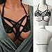 Women's Sexy Underwire Lace Cupless Halter Cut out Harness Strappy Body Caged Bra Black