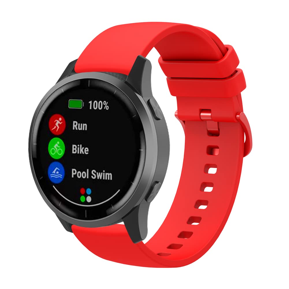 Axcellent Silicone Strap for Garmin Vivoactive 4S/Venu 2S/Vivomove 3S, Soft Sport 18 mm Quick Release Waterproof Replacement Strap for Fossil Women's Gen 6 / Gen 5E