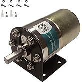 Bringsmart DC 12V 100rpm Gear Motor with Bracket Centric Shaft 37mm Gearbox | Bringsmart Micro DC 12V 100rpm Geared Motor With Bracket Centric Ouput Shaft Gear Motor 37mm Diameter Gearbox Reduction Motor