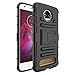 Motorola Moto Z2 Force Case, Zenic Full-Body Heavy Duty Shockproof Protective Hybrid Case Cover with Swivel Belt Clip and Kickstand for Moto Z2 Force (Black)