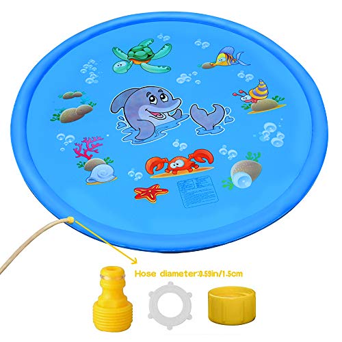 Sprinkle & Splash Play Mat - 68" Water Sprinkler, Kiddie Outdoor Outside Water Pool Toys for Toddlers Kids Children Infants Boys and Girls - Perfect Inflatable Outdoor Summer Water Toys Sprinkler pad Sprinkle & Splash Play Mat - 68" Water Sprinkler, Kiddie Outdoor Outside Water Pool Toys for Toddlers Kids Children Infants Boys and Girls - Perfect Inflatable Outdoor Summer Water Toys Sprinkler pad