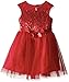 ZUNIE Girls' Illusion Sequin Dress with Ribbon
