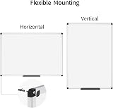 VIZ-PRO Magnetic Whiteboard 120 x 90 cm 2 Pack with Tray Silver Frame view 4
