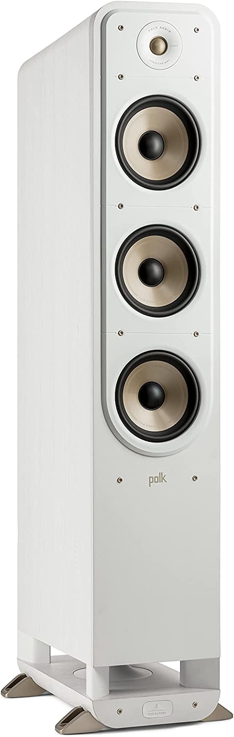Photo 1 of Polk Signature Elite ES60 Tower Speaker - Hi-Res Audio Certified, Dolby Atmos & DTS:X Compatible, 1" Tweeter & Three 6.5" Woofers, Power Port Technology for Effortless Bass, Elegant White-Washed