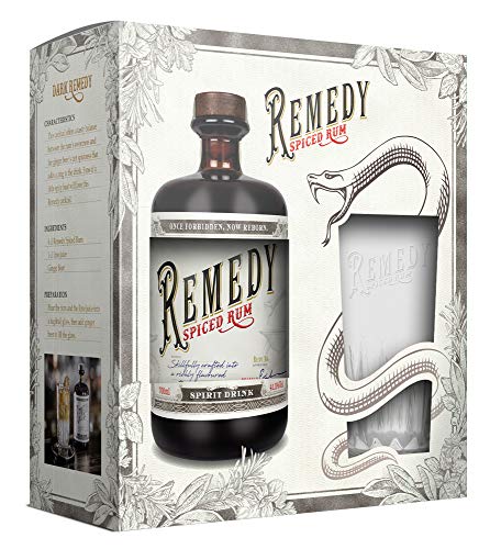 Remedy Spiced Rum 0,7 Liter im Geschenkset mit Glas