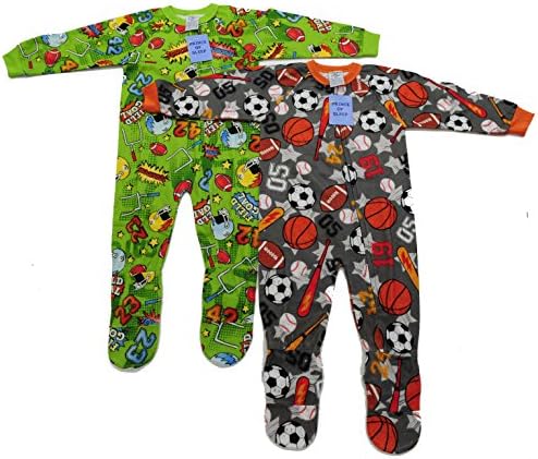 Prince of Sleep 95558C-8 Footed Pajamas/Blanket Sleepers,Football and All Sports,Boys' 8