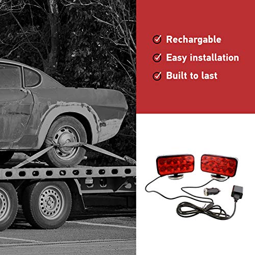 ABN Wireless Tow Lights, LED SAE Rechargeable Car Towing Lights
