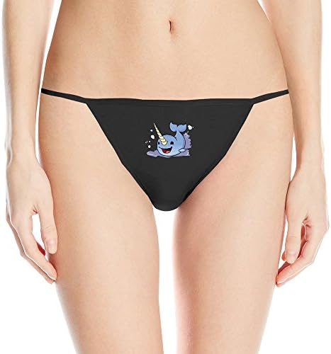 Funny Cute Little Narwhals Print Sexy Sleek Model Thong Underwear
