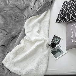 LBRO2M Sherpa Fleece Bed Blanket Queen Size Super