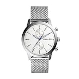 Fossil Men's Townsman Analog-Quartz Watch with Stainless-Steel Strap, Silver, 22 (Model: FS5435
