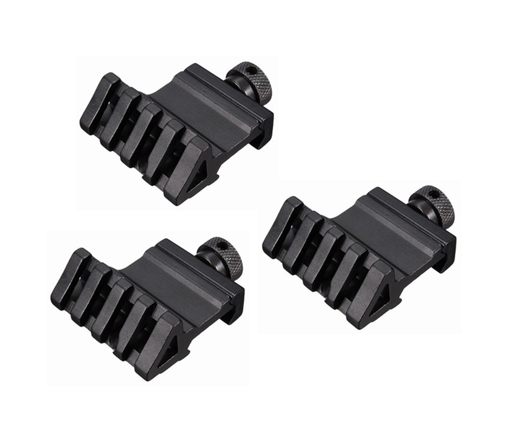 OAREA 3 Pack 45 Degree Angle Tactical Scope Mount Aluminum Offset 4 Slot Side Rail RTS Airsoft 45mm 20mm Picatinny Weaver Laser Base Adapter