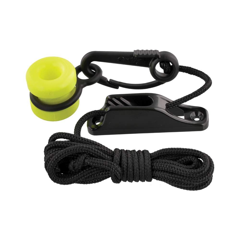 Scotty #3025 Downrigger Weight Retriever w/Snap, Fairlead Cleat & 78-Inches of Cord, BLACK, Small