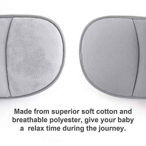 StoHua Baby Car Seat Head Support Band - Child Neck Relief Safe Sleep Positioner Toddler Car Seat Sleep Nap Aid Holder Band, Grey - Thumbnail 3