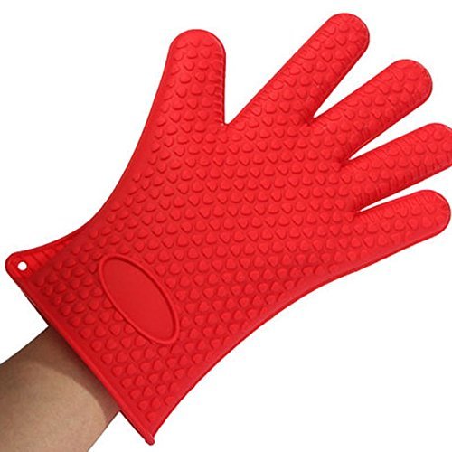 Glive Microwave Antiscald Hand Gloves Silicone Heat Resistant Grilling BBQ Insulated Gloves For Cooking, Baking, Smoking & Potholder