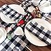 Grancens 100% Cotton Buffalo Plaid Check Cloth Napkin Set of 6 for Thanksgiving, Christmas, Family Dinner or Gathering, Party, Picnic, Buffet, Wedding (17x17, Black & White)
