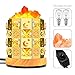 Himalayan Salt Lamp, Natural Salt Lamp Salt Crystal Chunks in Acrylic Diamond Cylinder with Wood Base, Bulb and Dimmer Control for Christmas Gift and Home Decorations.