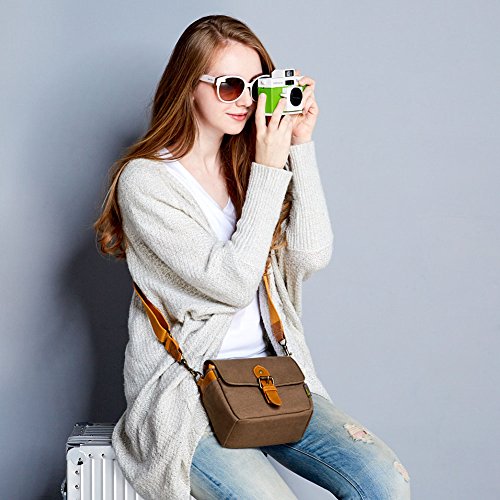 Compact SLR/DSLR Camera Shoulder Bag Evecase Small Canvas Shoulder