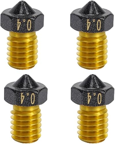 HOCENWAY 4x 0.4mm Non Stick PTFE Nozzle for Anycubic Kobra Mega S X Chiron
