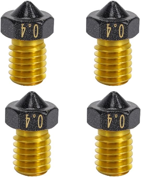 HOCENWAY 4x 0.4mm Non Stick PTFE Nozzle for Anycubic Kobra Mega S X Chiron