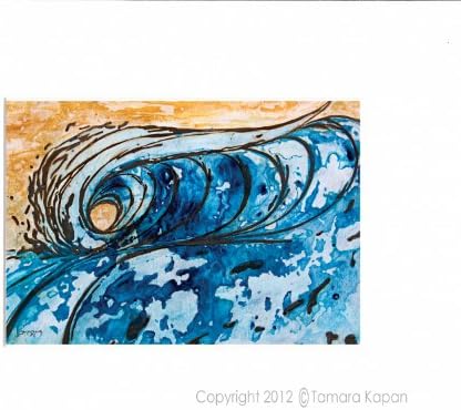 5 x 7 Matted Wave Art Print by Tamara Kapan titled "Dove Tail" - fits an 8 x 10 inch frame