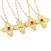 Big Size Ethiopian Cross Coin Stone Pendant for Unisex 18K Real Gold Plated Fashion Jewelry African