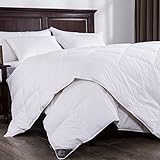 Puredown Lightweight White Down Comforter Light Warmth Duvet Insert 100% Cotton 550 Fill Power, King Size, White