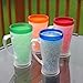 Lily's Home Double Wall Gel-Filled Acrylic Freezer Mugs, Great for Enjoying Lemonade or Brews at BBQs and Parties, Clear with Assorted Color Bases (15 oz. Each, Set of 4)