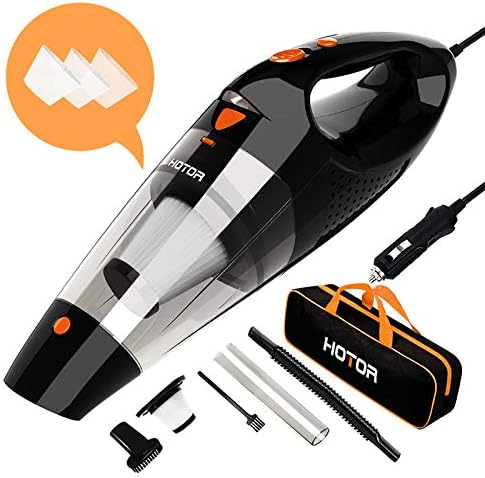 Car Vacuum Cleaner High Power, HOTOR Vacuum Cleaner for Car, DC 12V Portable Handheld Auto Vacuum for Car Use Only, The Best Car Vacuum – Black & Orange
