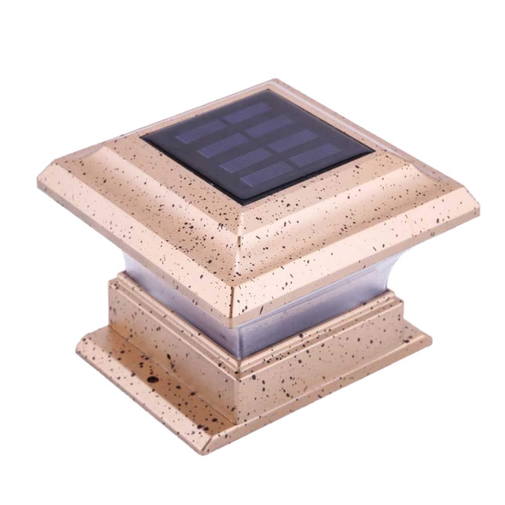 Uonlytech Outdoor Post Cap Lights Solar Post Cap Deck Lights Square Fence Pathway Post Light for Yard Garden Lawn Lobby Courtyard Balcony (White Light)