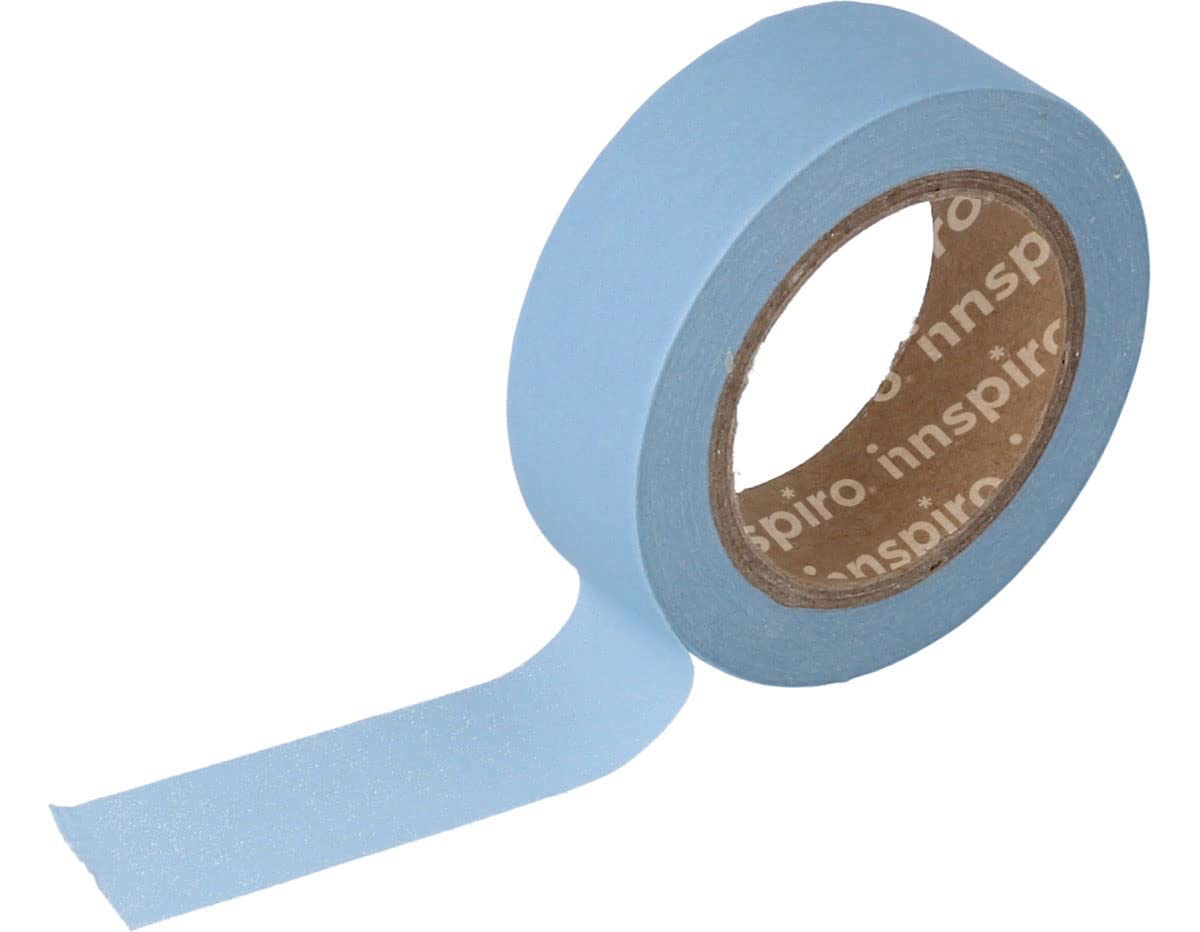 INNSPIRO Masking Tape Washi Tape Light Blue 15 mm x 10 m Solid Basic Series