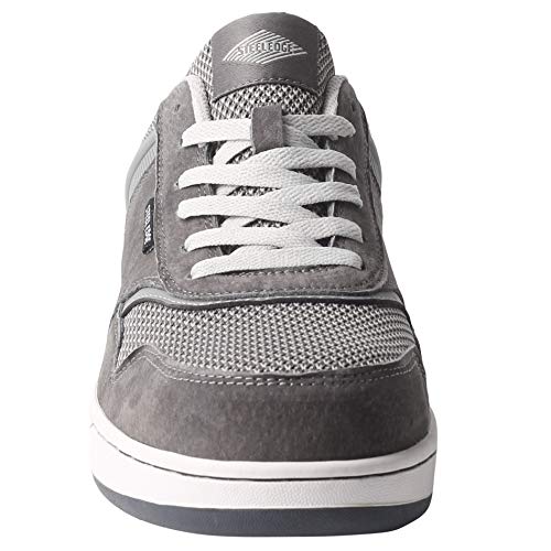 Safety Toe Athletic Shoes - Skater Style, Steel Toe Shoe Sneakers (8.5, Gray)