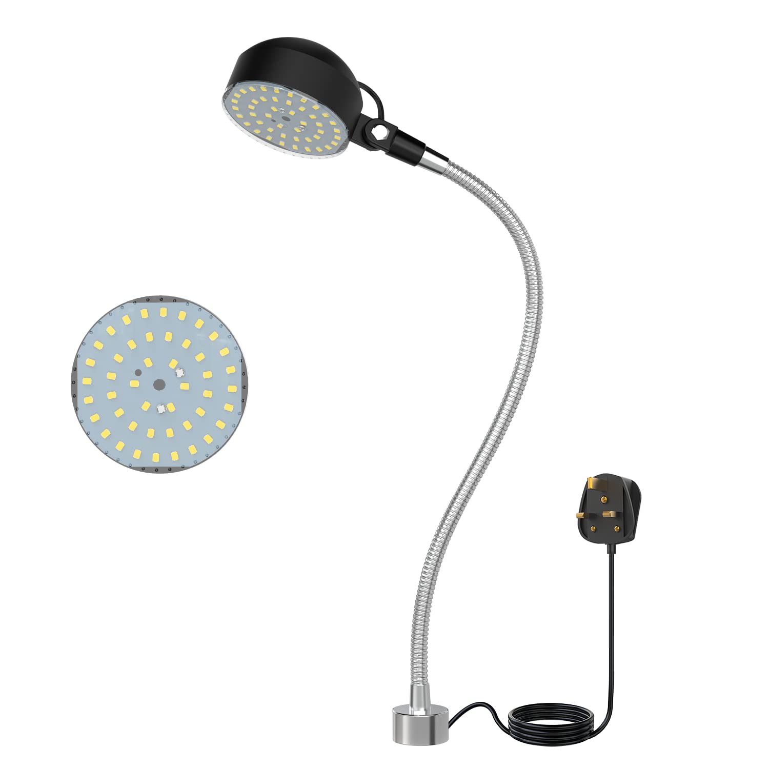 Magnetic Work Light,12W Led Magnetic Lamp, IP65 Water Proof Flexible Gooseneck Lamp for Lathe Milling, Drill Press, Industrial Lighting…