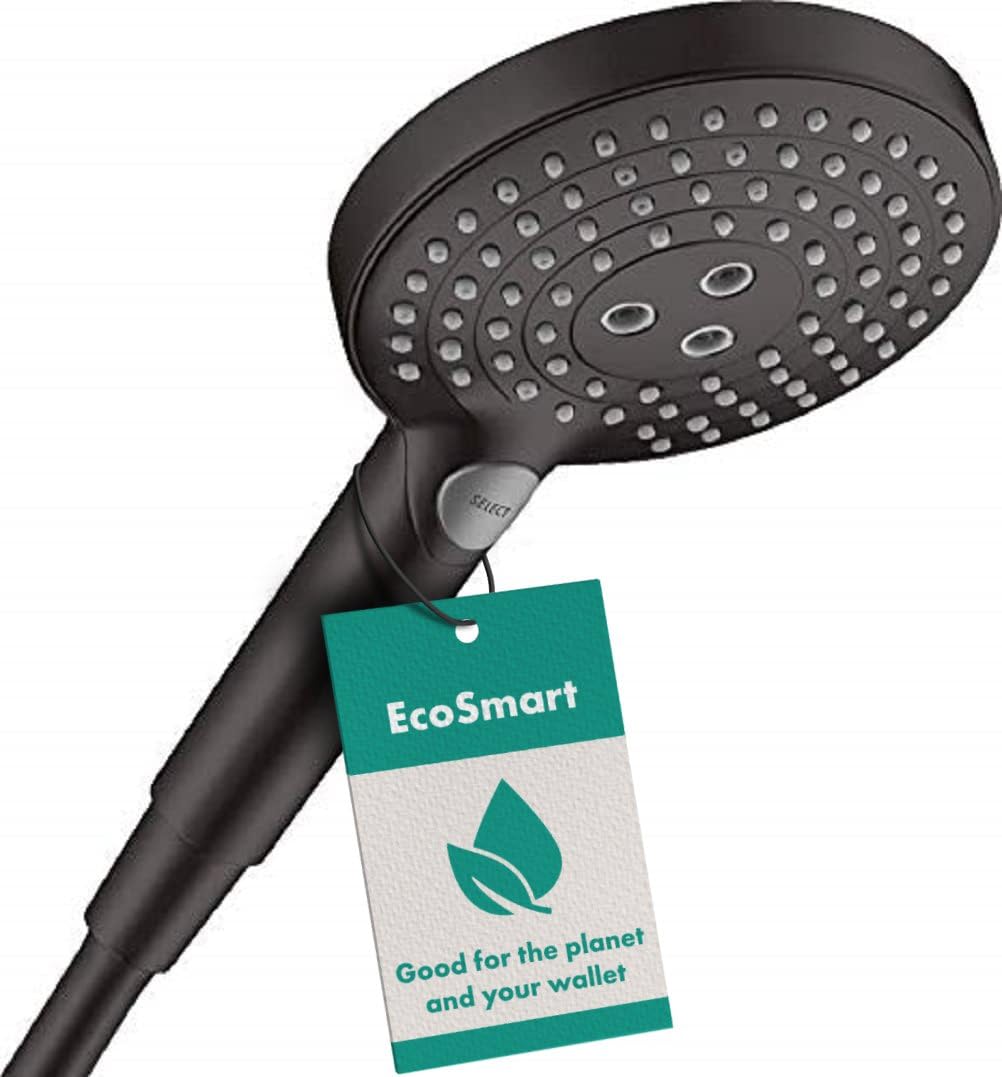 hansgrohe Raindance Select S Hand Shower 120 with 3 water-saving sprays (EcoSmart), matt black, 26531670