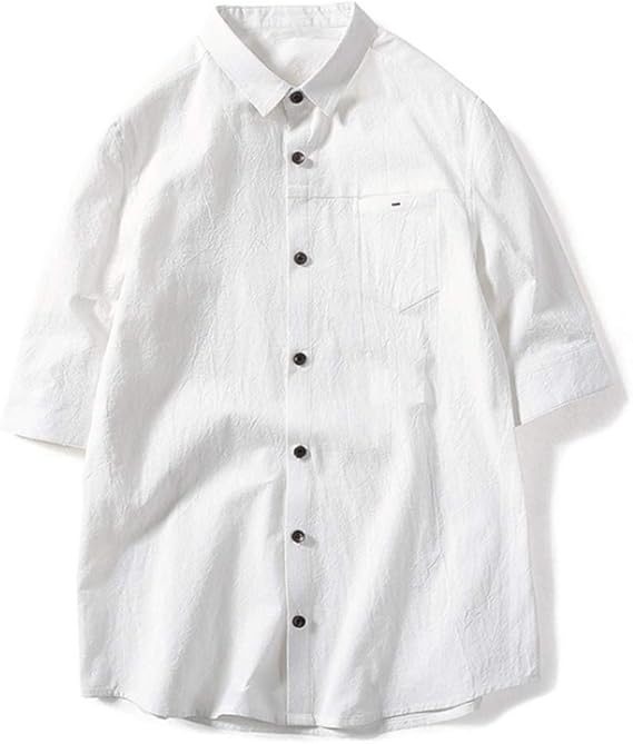 Amazon シャツ メンズ 夏服 メンズ 半袖シャツ 綿 無地 Tシャツ カジュアル スポーツ オシャレ シャツ 大きいサイズ 春 夏 秋 冬 白 L Tシャツ カットソー 通販