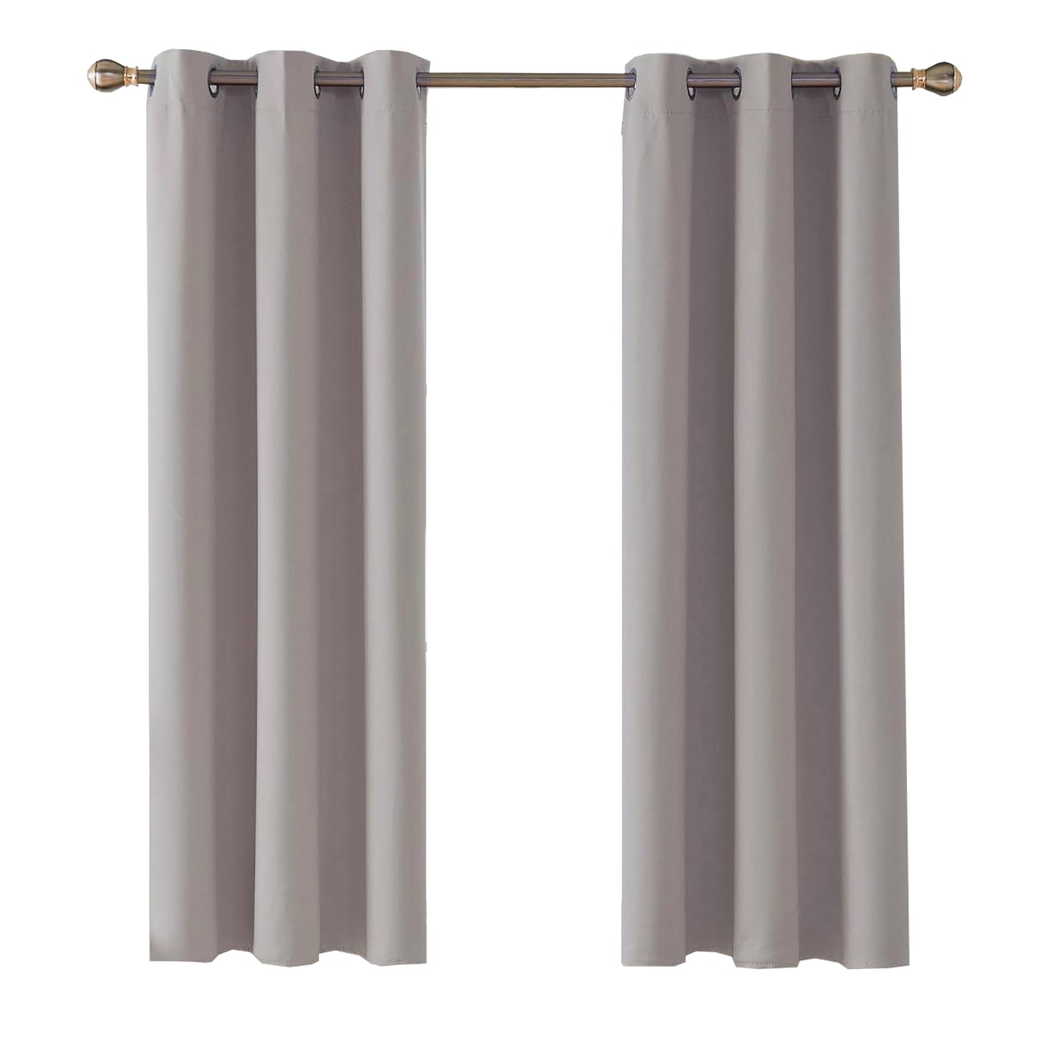 Ev Dekor® EVCRTN01 Thermal Blackout Curtains for Bedroom, Offices, Hotels Windows 46"(116cm) Wide X 54"(137cm) Long, Silver - 2 Panels with Tie Backs — image 1