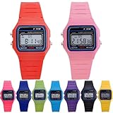 Amyove Men Women Kids Electronic LED Digital Multifunction Plastic Sports Wrist Watch Green