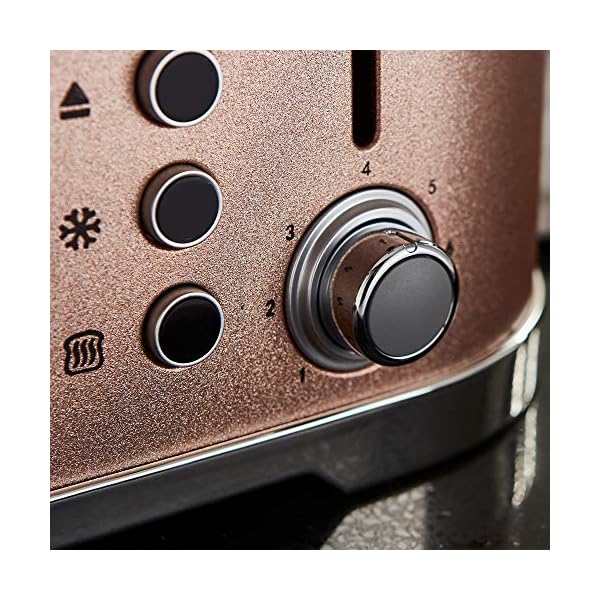 Tower-T20030BP-4-Slice-Toaster-with-7-Variable-Browning-Control-Defrost-Reheat-and-Cancel-Settings-Centering-Function-Removable-Crumb-Tray-1600-W-Blush-Pink-Glitz-Sparkle Tower T20030BP Glitz Sparkle 4 Slice Toaster, 1600W, Pink Sparkle