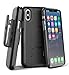 ENCASED iPhone X Belt Clip Case [DuraClip] Slim Fit Holster Shell Combo (w/Rubberized Grip Finish) for Apple iPhone Xs - 2017/2018 Release (Smooth Black)
