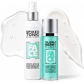 SurFACE 2-Step Skincare Gift Set &ndash; Hydrating &amp; Brightening Duo with Niacinamide, Hyaluronic Acid and Antioxidants &ndash; Spiked &amp; Glazed Dynamic Dew-O - Giftable 2-Piece