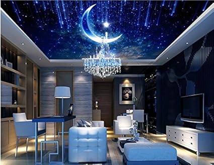 Lwcx Custom Wallpapers For Living Room 3d Ceiling Star Moon